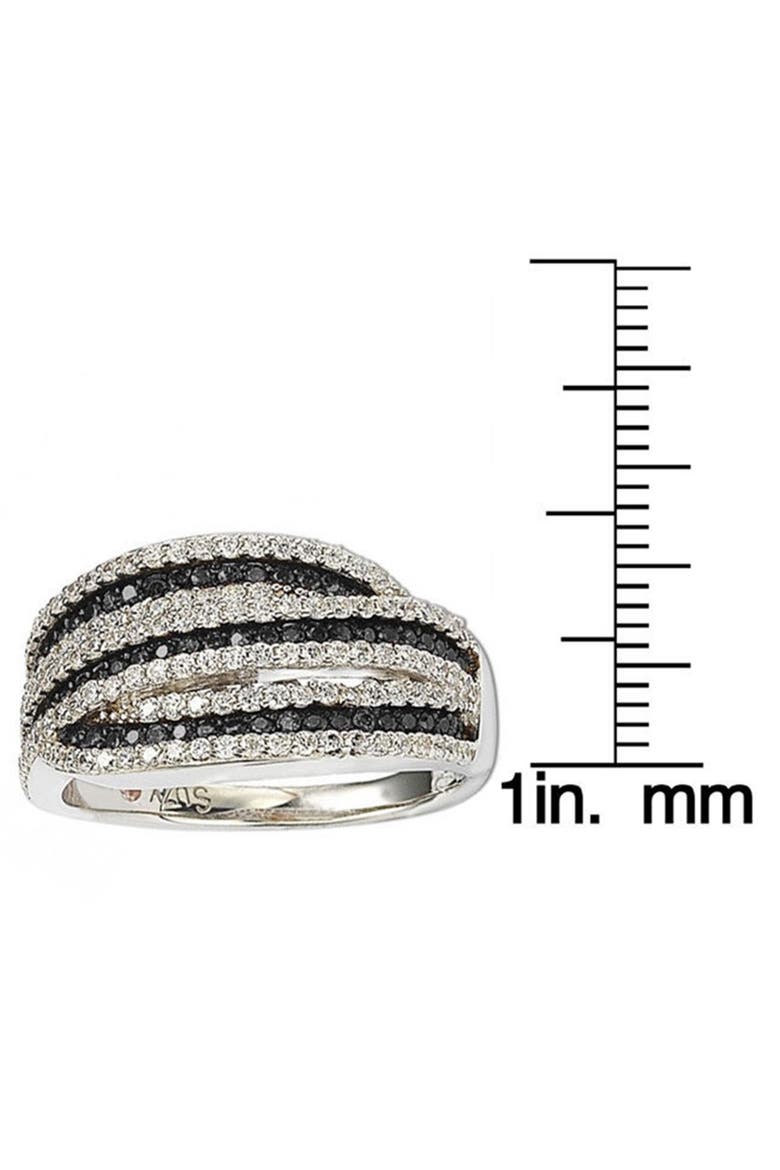 Sterling Silver Pave Set CZ Ring, Alternate, color, BLACK