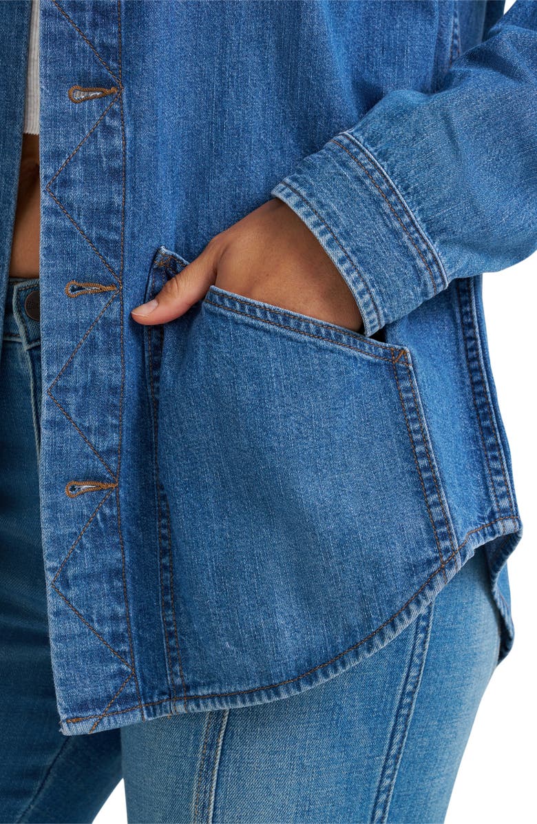 Wrangler Wrange Denim Button-Up Shirt, Alternate, color, 