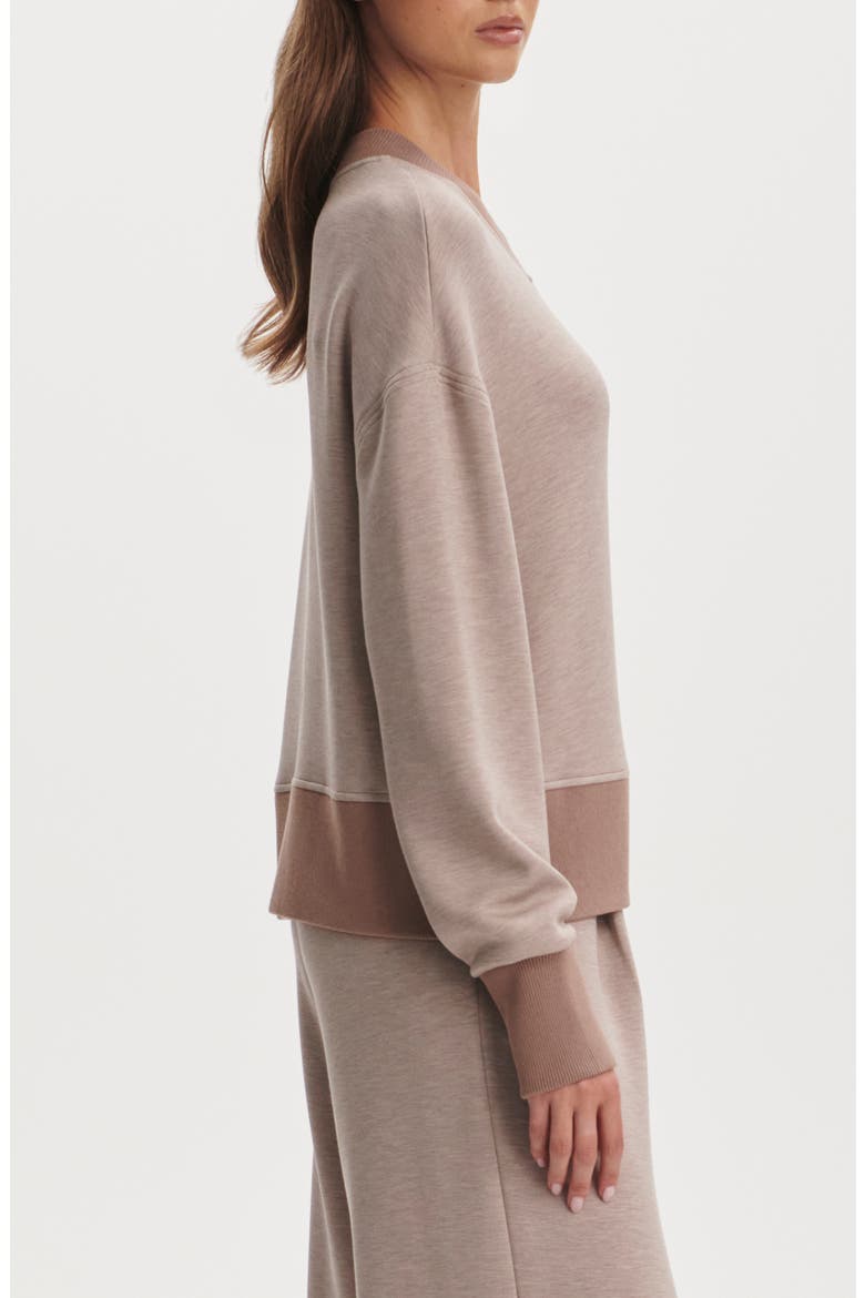 Philippe Crop Sweatshirt, Alternate, color, TAUPE MARL / GINGER SNAP