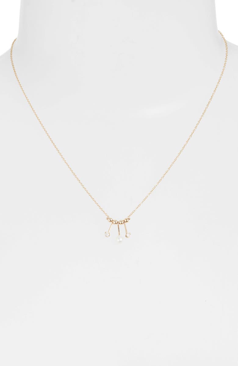 Zoë Chicco Pearl & Diamond Mobile Necklace, Alternate, color, 