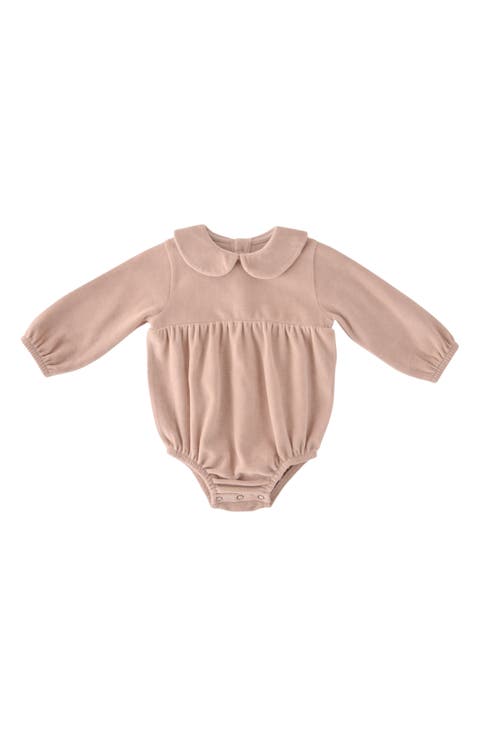 Kids' Velour Peter Pan Collar Romper