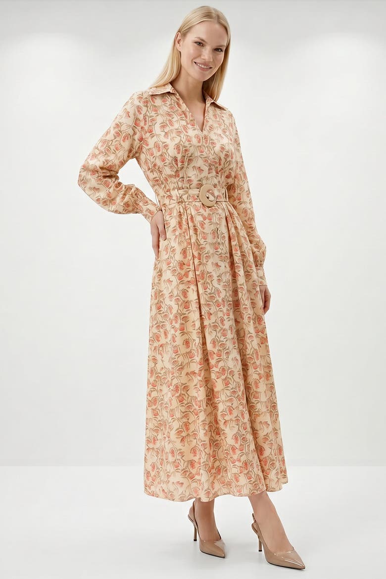 Blase Belted Pocketed Maxi Dress, Alternate, color, Orange