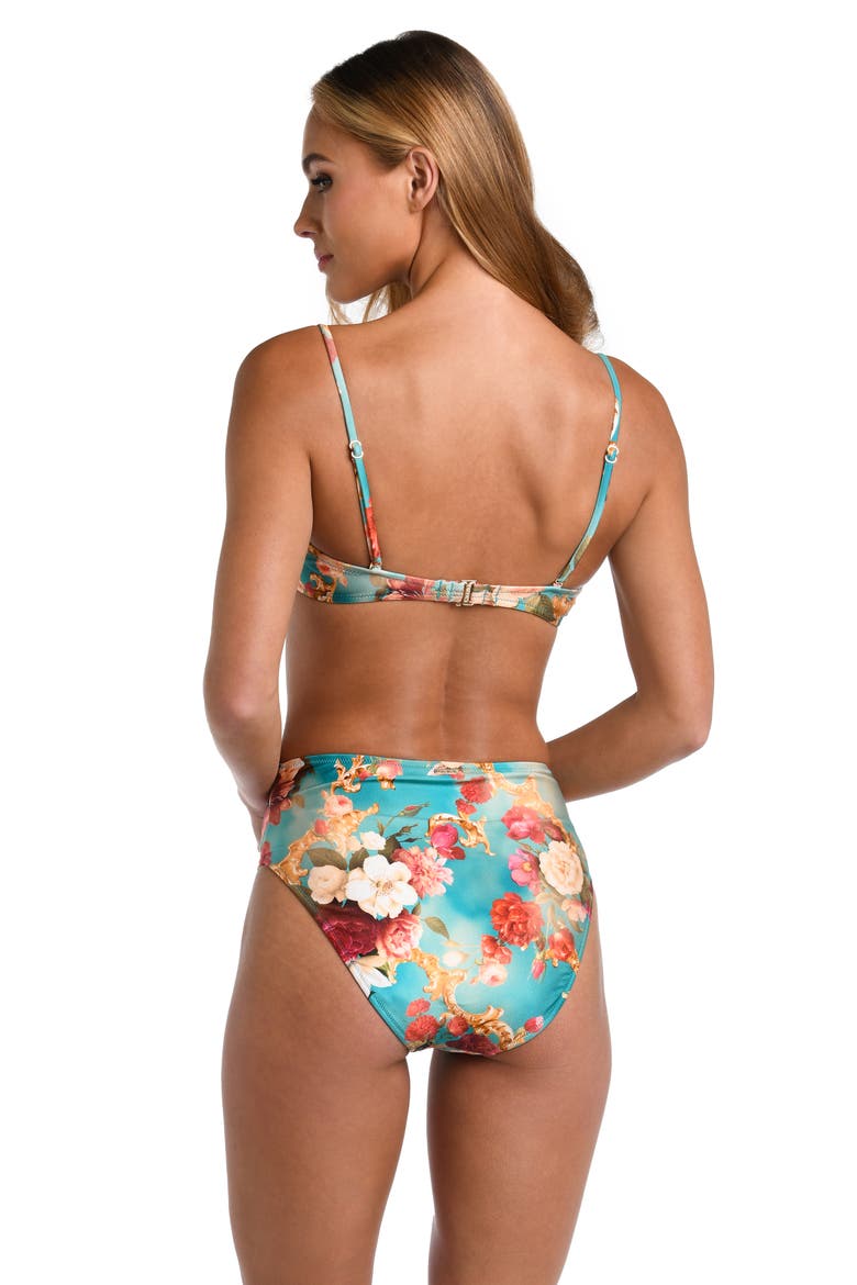 Alexandria Roses Structured Bikini Top, Alternate, color, AQUA MULTI