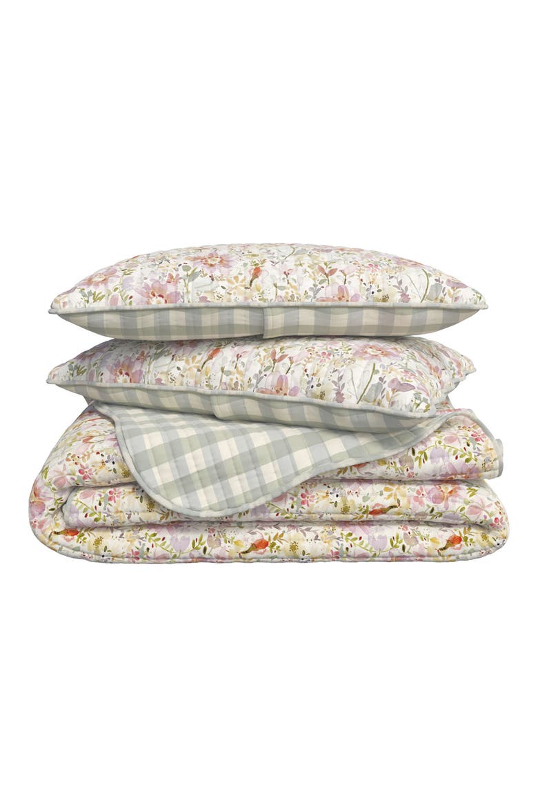 Floral Lattice Scalloped Quilt, Main, color, GARDEN BLOOMS