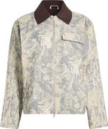 adidas Originals Leaf Print Cotton Canvas Workwear Jacket