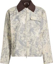 adidas Originals Leaf Print Cotton Canvas Workwear Jacket