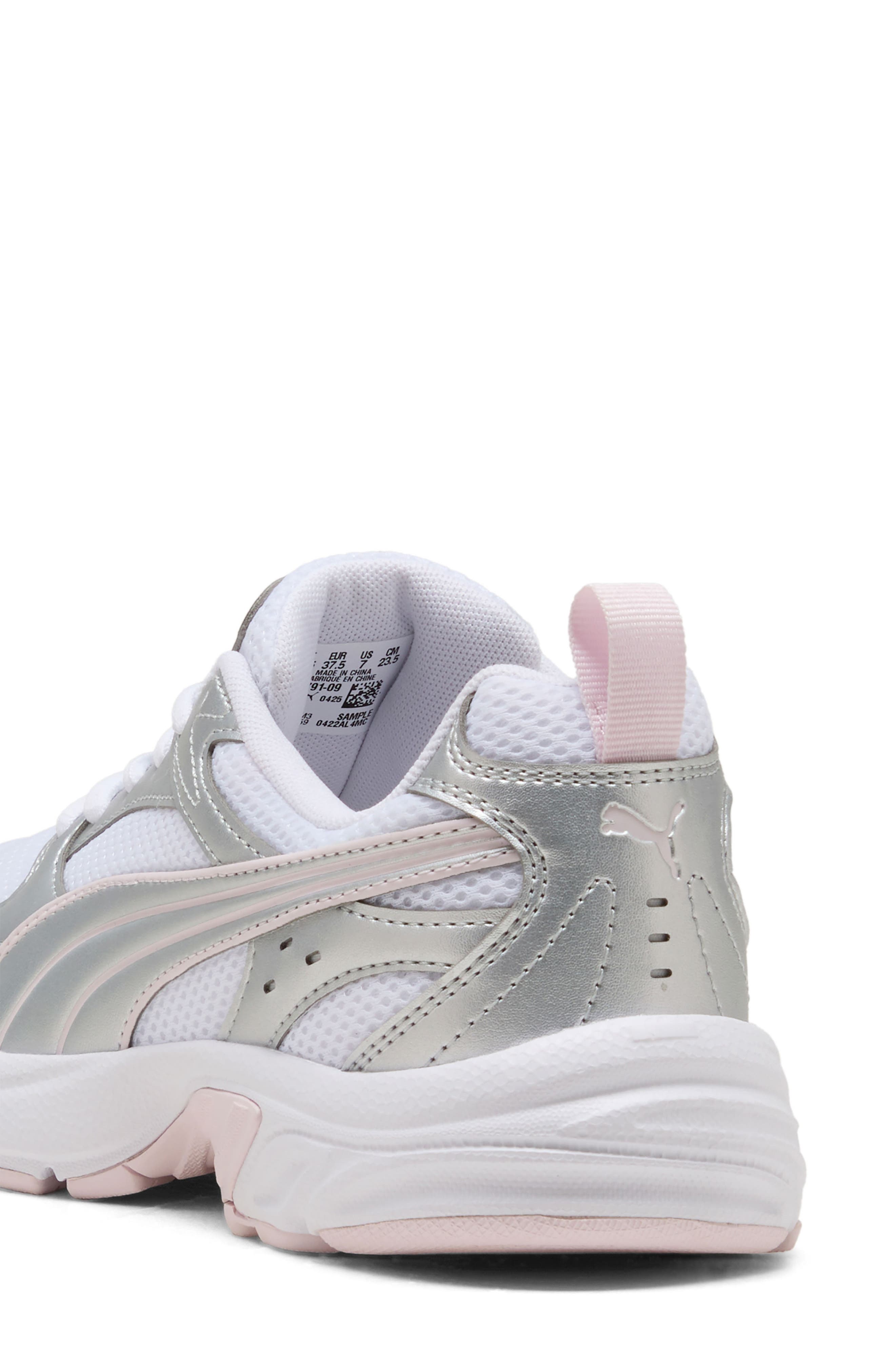 Milenio Tech LT Sneaker, Alternate, color, PUMA WHITE/ PUMA SILVER/ PINK