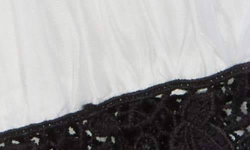 By Design Jaycee Lace Collar Button-up Shirt In Antique White/black