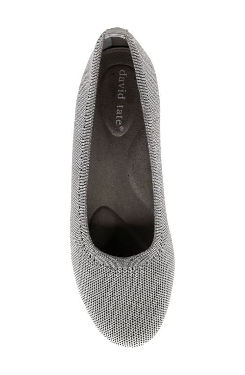 David Tate Runway Ballet Flat In Gray Metallic