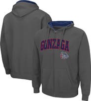COLOSSEUM Men's Colosseum Charcoal Gonzaga Bulldogs Arch & Logo 3.0 Full-Zip Hoodie