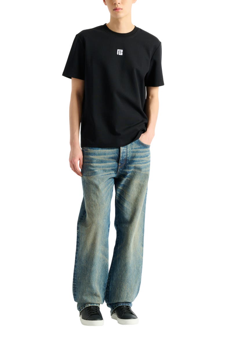 T-shirt with embroidered logo, Alternate, color, black