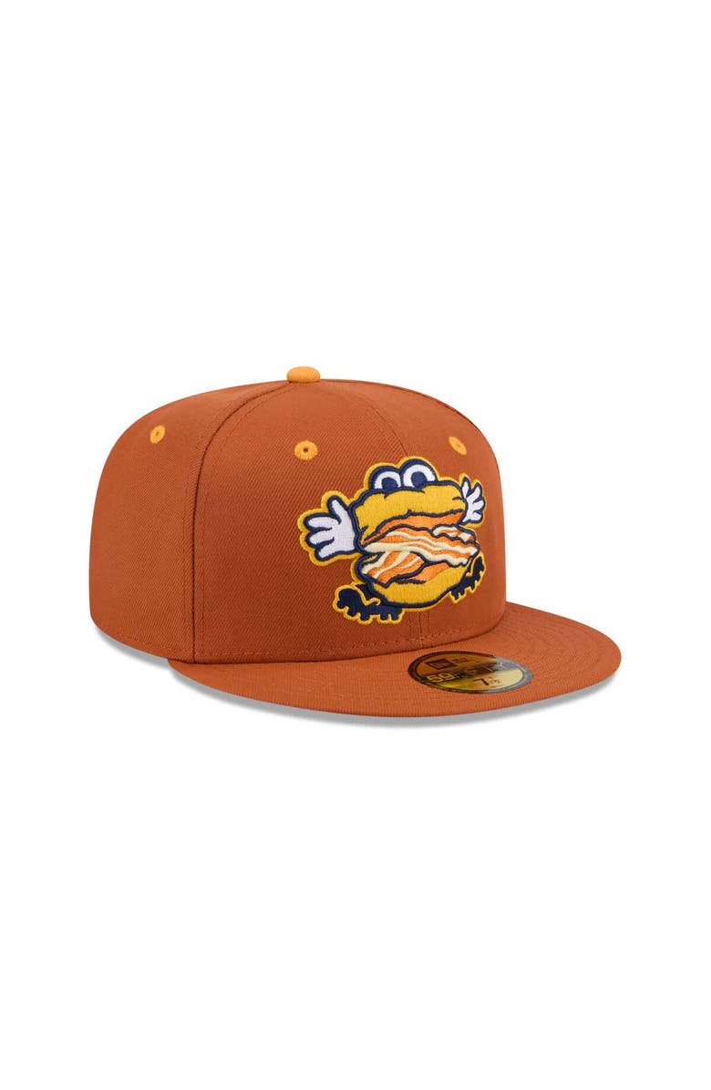 New Era Men's New Era Brown Montgomery Biscuits Theme Nights 59FIFTY Fitted Hat, Alternate, color, Brown