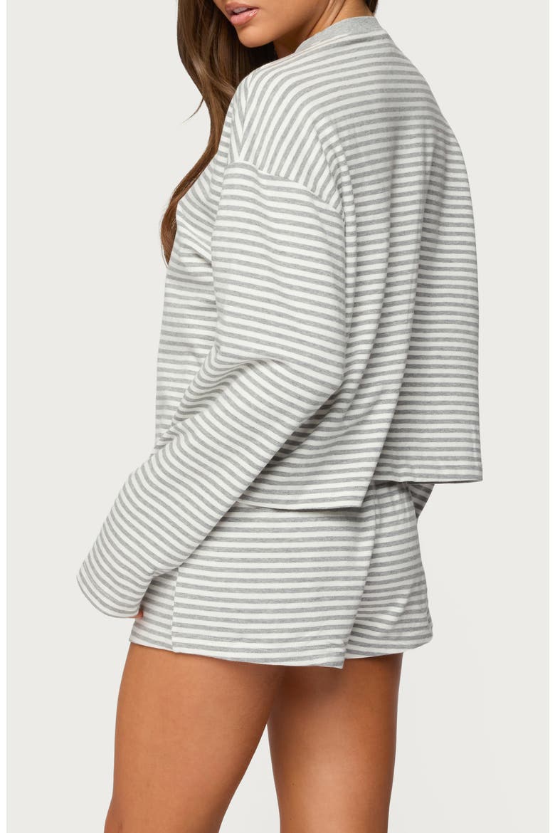 Jainee Stripe Long Sleeve Top, Alternate, color, GRAY-MELANGE