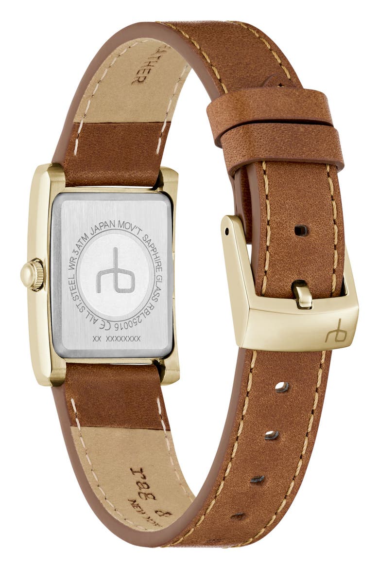 Brynn Leather Strap Watch, 22.5mm, Alternate, color, TAN