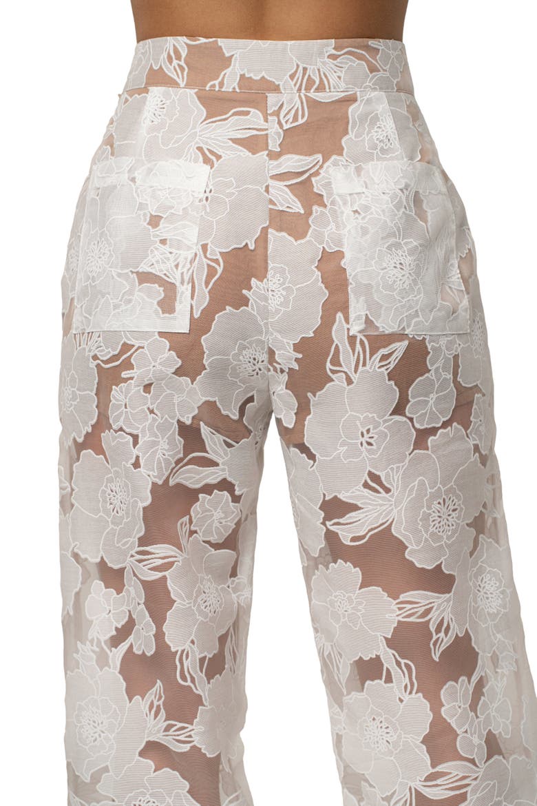 Organza Floral Pant, Alternate, color, Beige