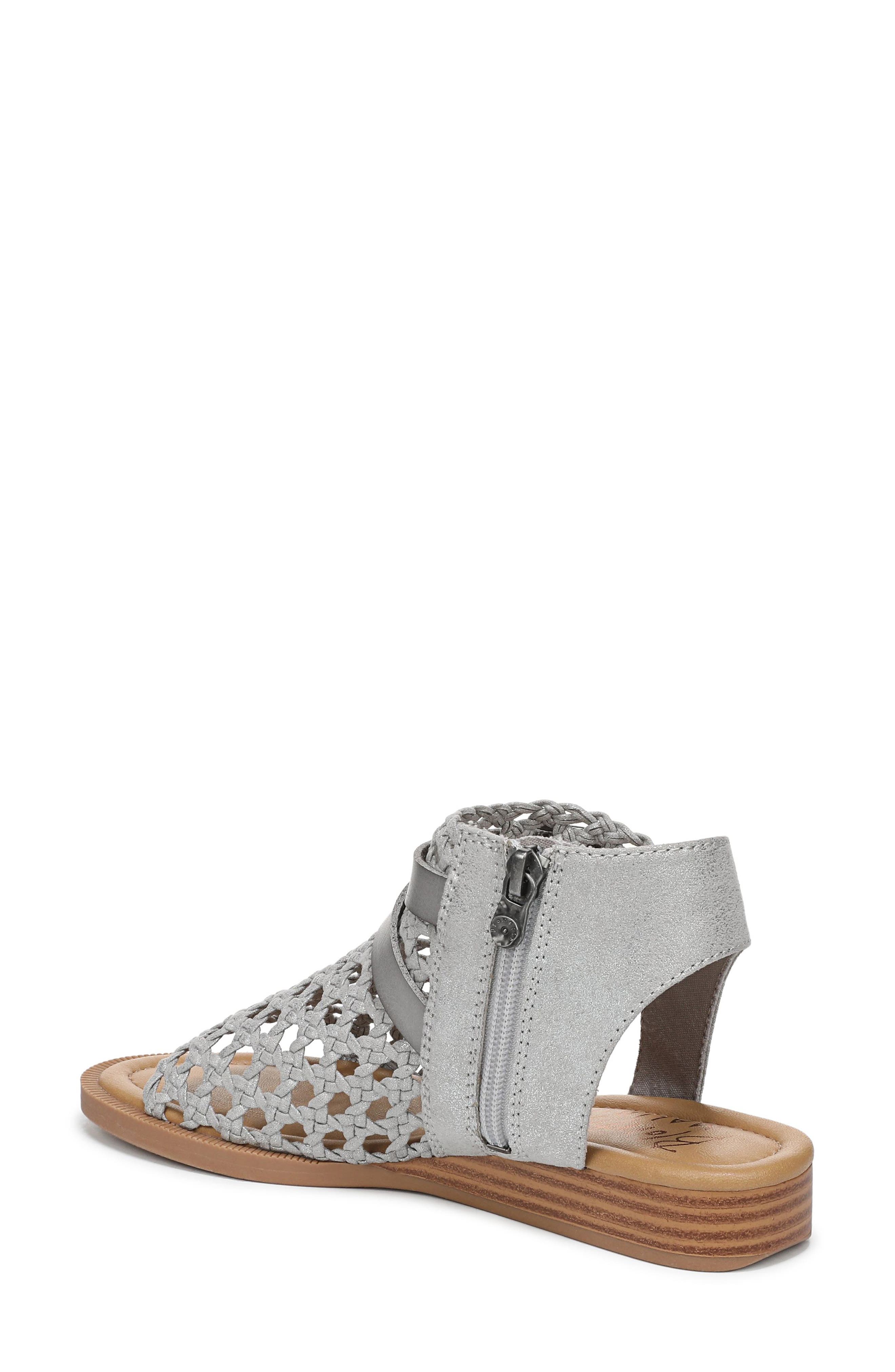 Blowfish Malibu Anuella Cage Sandal, Alternate, color, Silver Microsuede