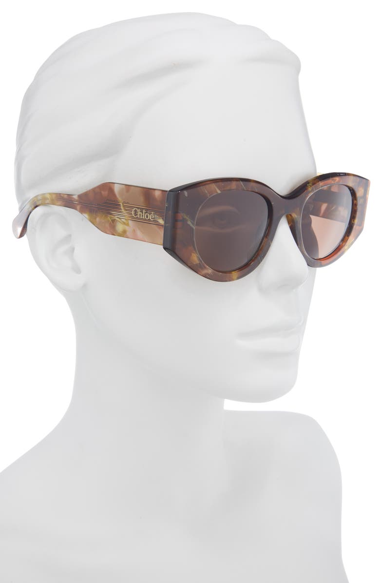 Chloé Cat Eye Sunglasses, Alternate, color, Havana Havana Brown