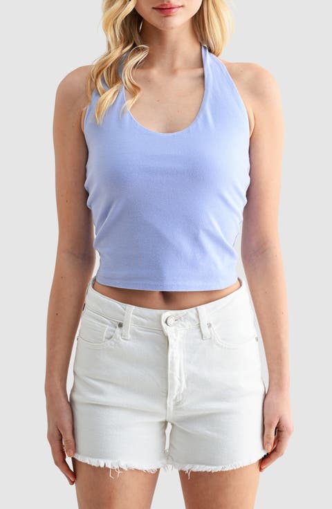 Stretch Cotton Halter Top