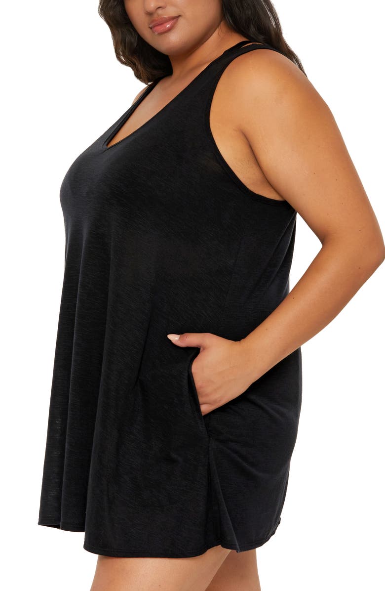 Becca Breezy Basics Cover-Up Dress, Alternate, color, Black
