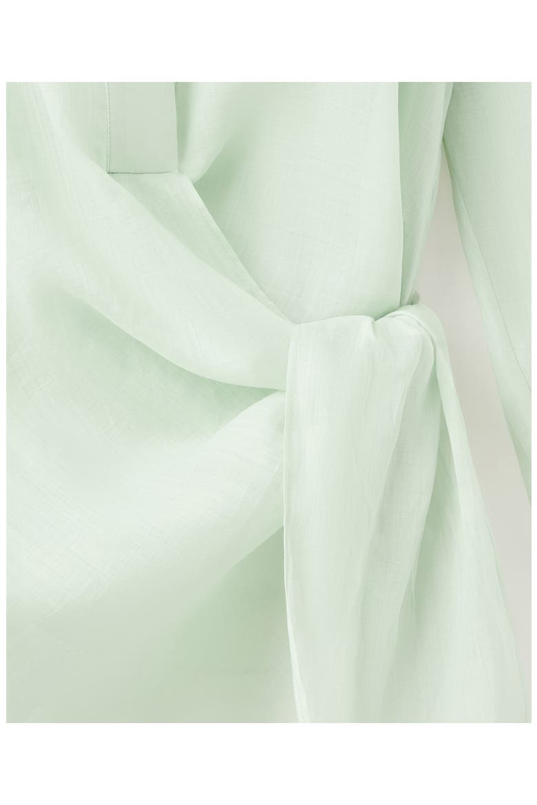 Faux Wrap Woven Shirt, Alternate, color, GREEN