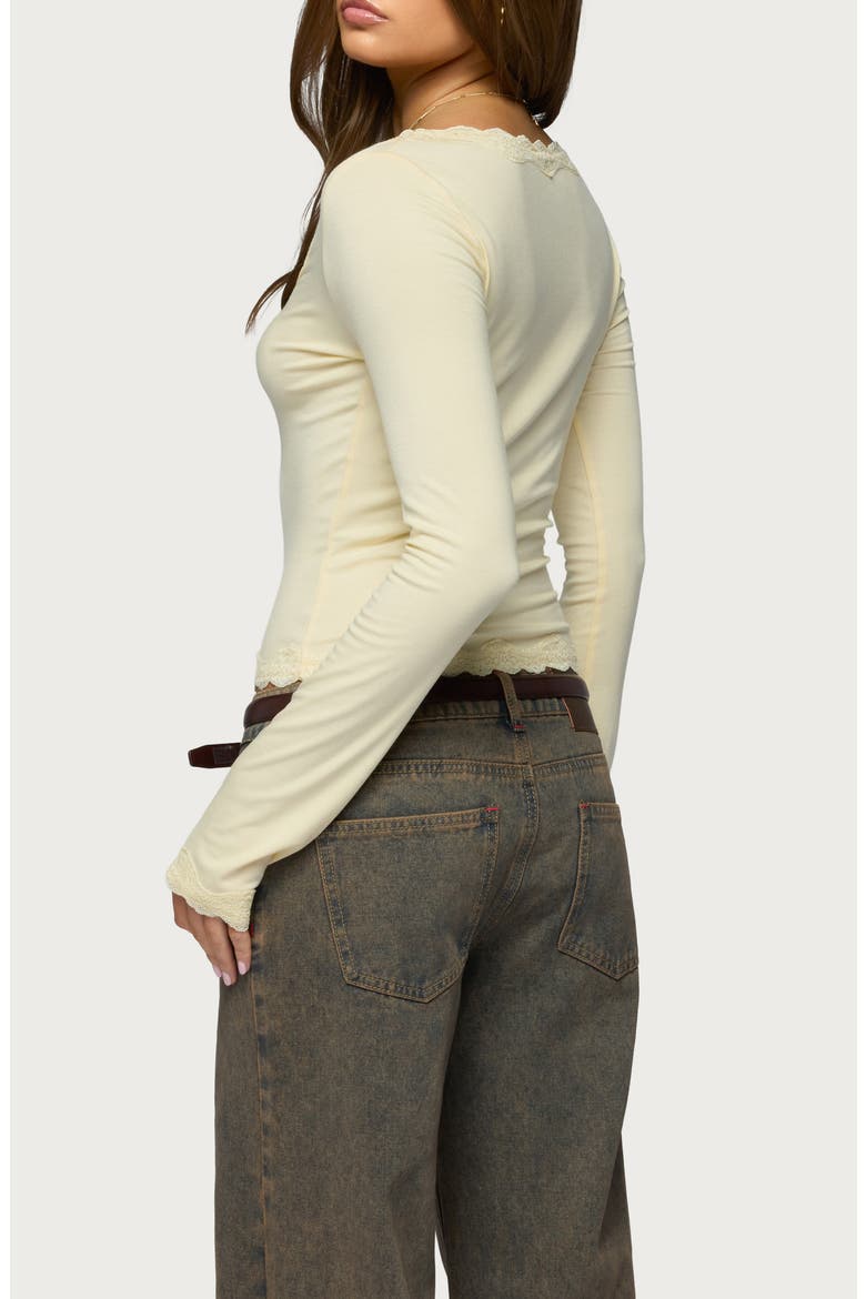 Gayle Lace Crop Top, Alternate, color, LIGHT-YELLOW