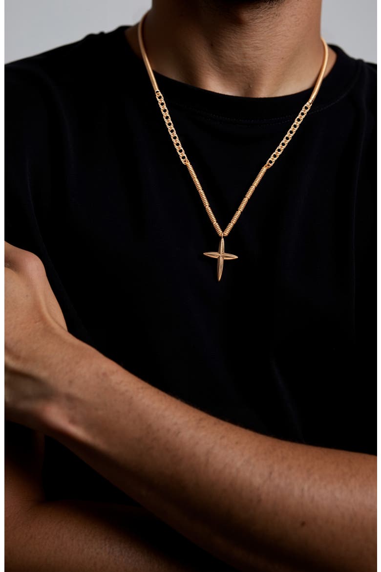 Always Faithful Necklace, Alternate, color, BRASS