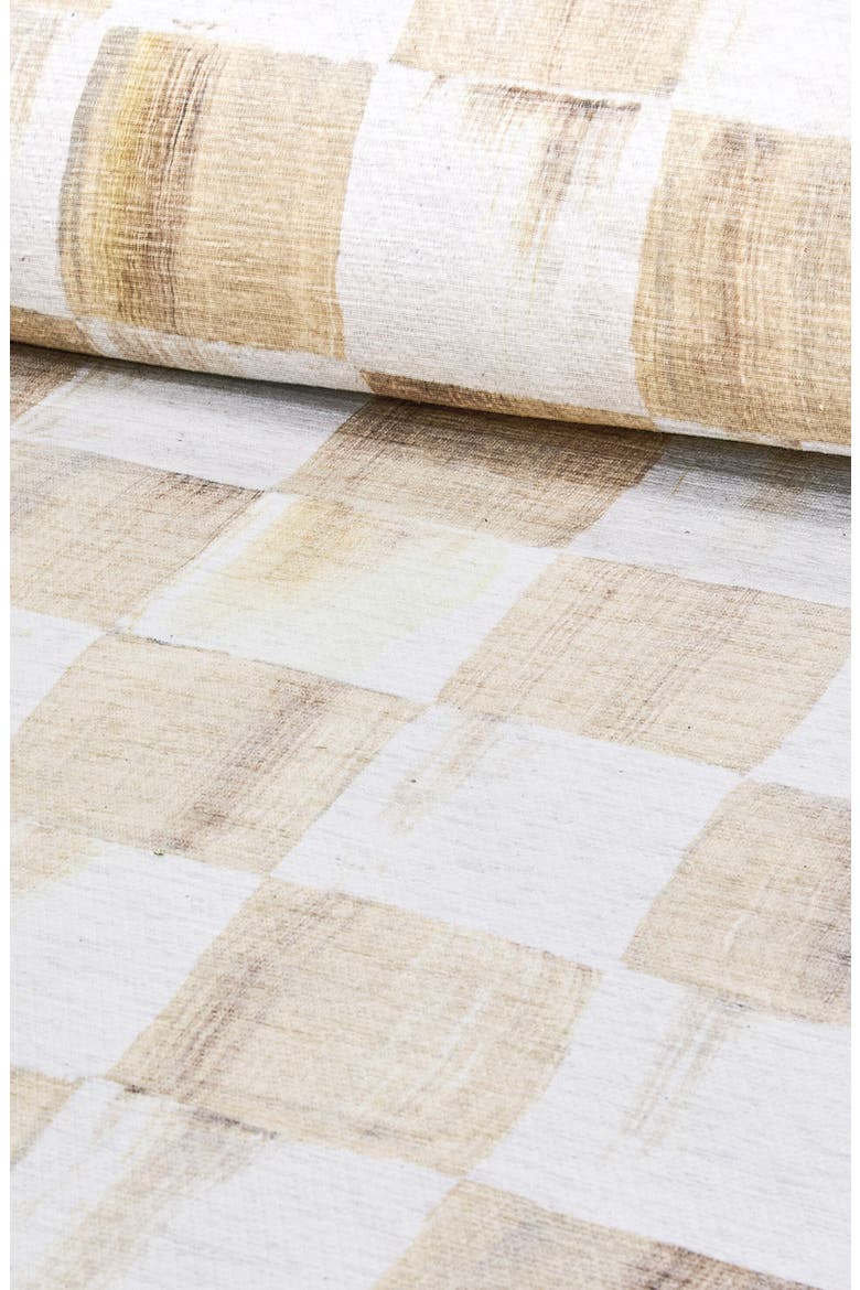 Mocha Checkerboard Machine Washable Runner Rug, Alternate, color, MOCHA
