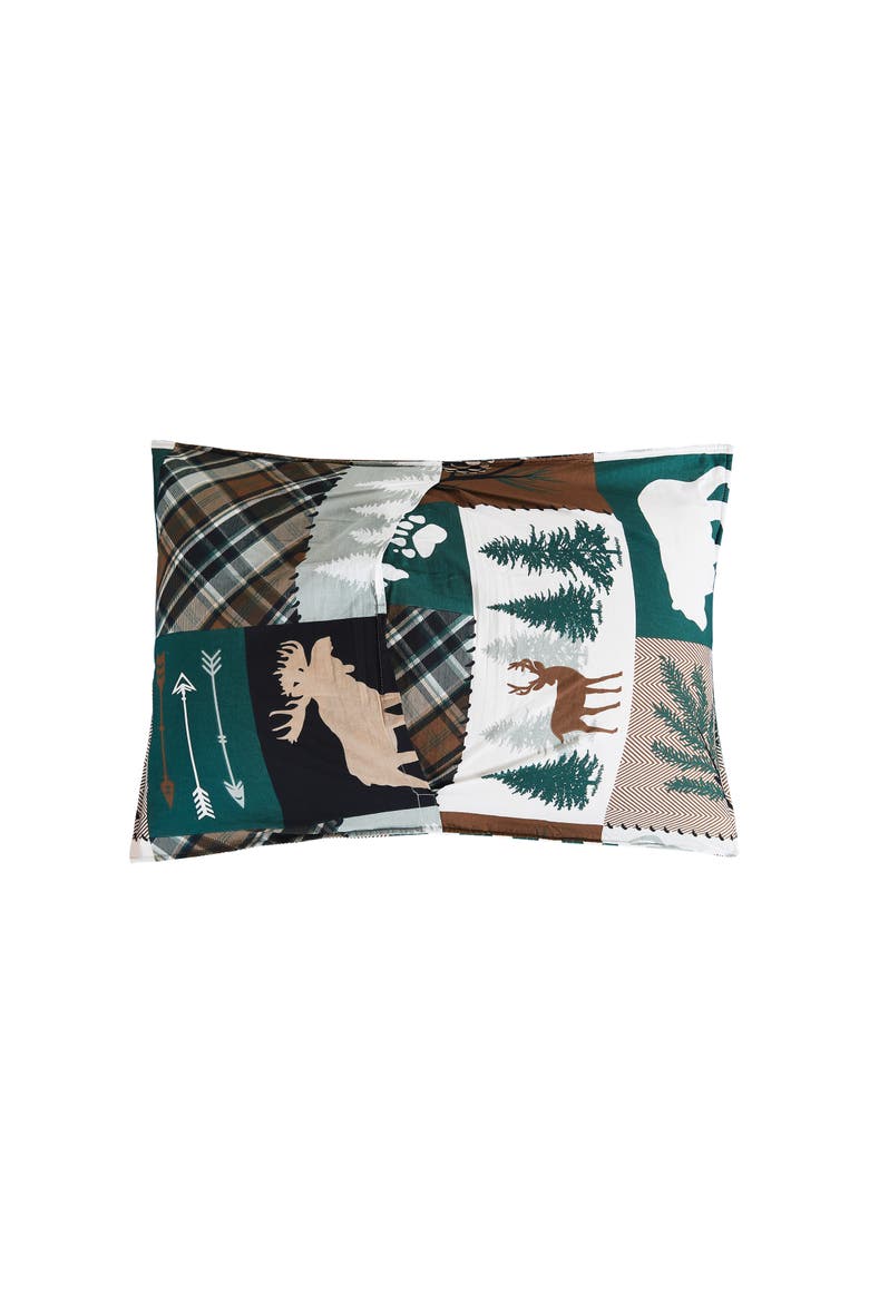 Fletcher Forest Rustic Lodge Cotton Quilt Set - Reversible and Machine Washable, Alternate, color, Brown