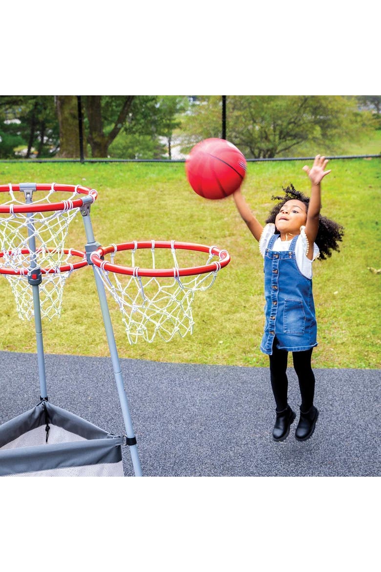 4-Hoop Basketball Play Set with Storage Bag, Alternate, color, Gray