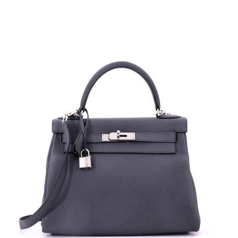 Kelly Handbag Grey Togo with Palladium Hardware 28