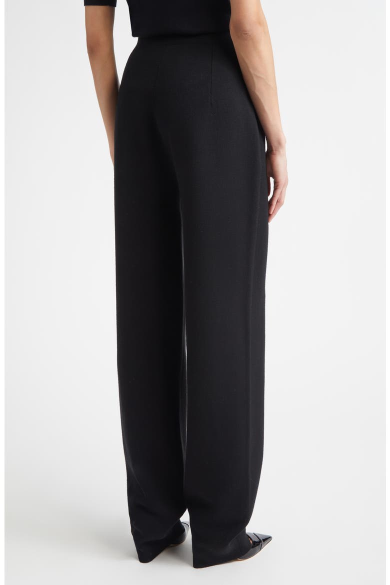 Signature Double Face High Waist Wool Blend Milano Stitch Pants, Alternate, color, BLACK