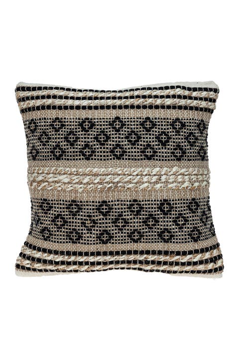 Nate Transitional Brown Throw Pillow