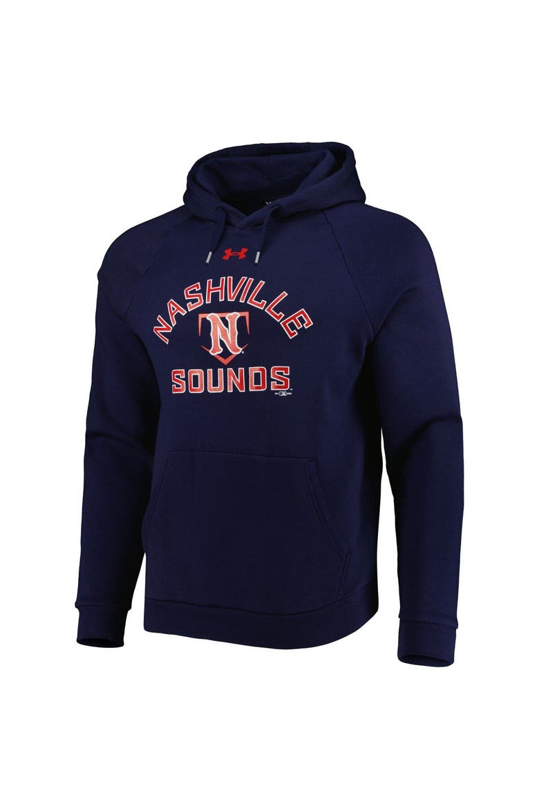 Men's Under Armour Navy Nashville Sounds All Day Raglan Fleece Pullover Hoodie, Alternate, color, Navy