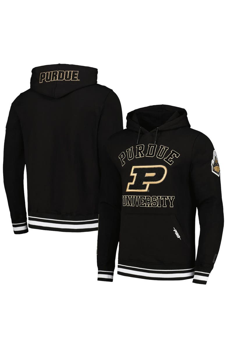 PRO STANDARD Men's Pro Standard Black Purdue Boilermakers Classic Stacked Logo Pullover Hoodie, Alternate, color, 