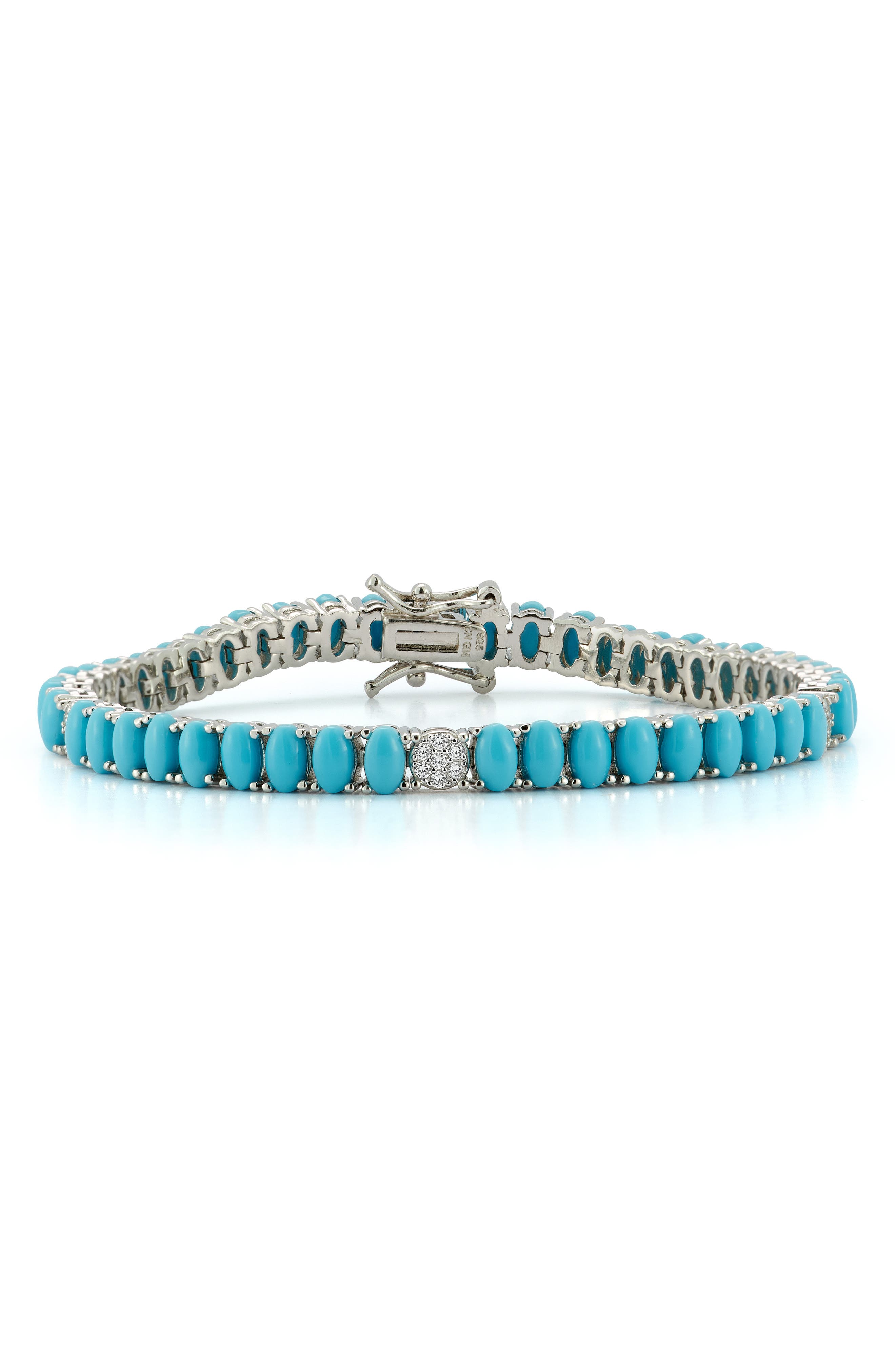 CHLOE AND MADISON 4.5mm Synthetic Turquoise Tennis Bracelet