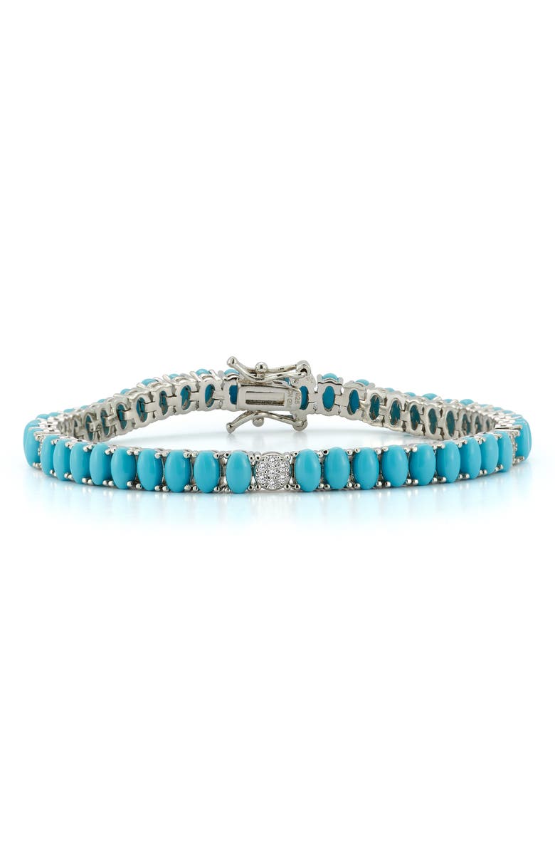 CHLOE AND MADISON 4.5mm Synthetic Turquoise Tennis Bracelet, Main, color, 