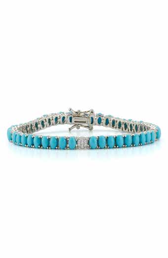 CHLOE AND MADISON 4.5mm Synthetic Turquoise Tennis Bracelet