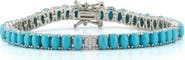 CHLOE AND MADISON 4.5mm Synthetic Turquoise Tennis Bracelet