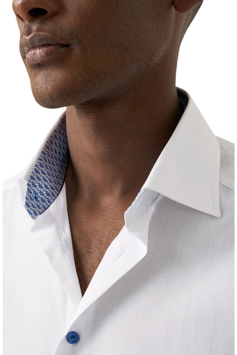 Contemporary Fit Geometric Twill Dress Shirt, Alternate, color, WHITE