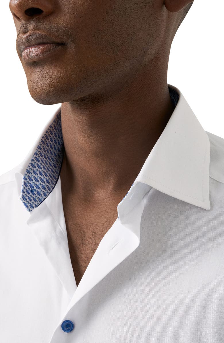 Eton Contemporary Fit Geometric Twill Dress Shirt, Alternate, color, White