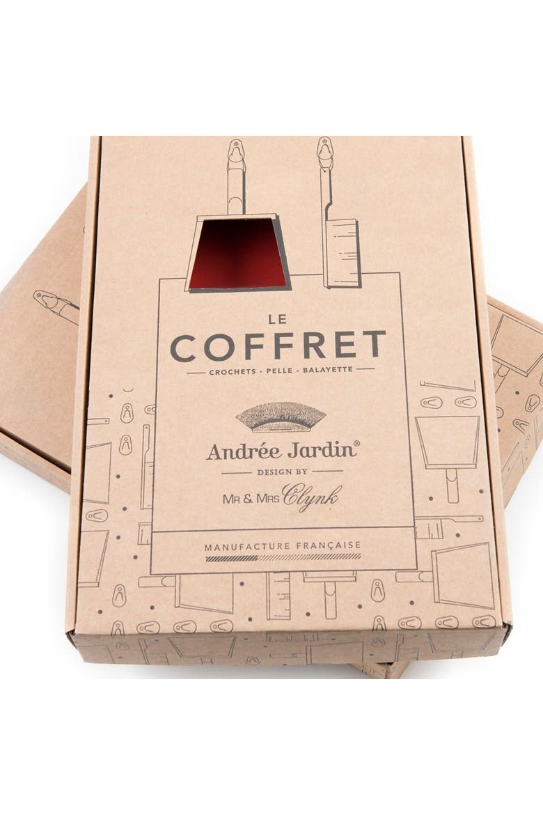 Andree Jardin Mr & Mrs Clynk Hand Brush, Dustpan, and Wall Hooks Set, Alternate, color, Cream