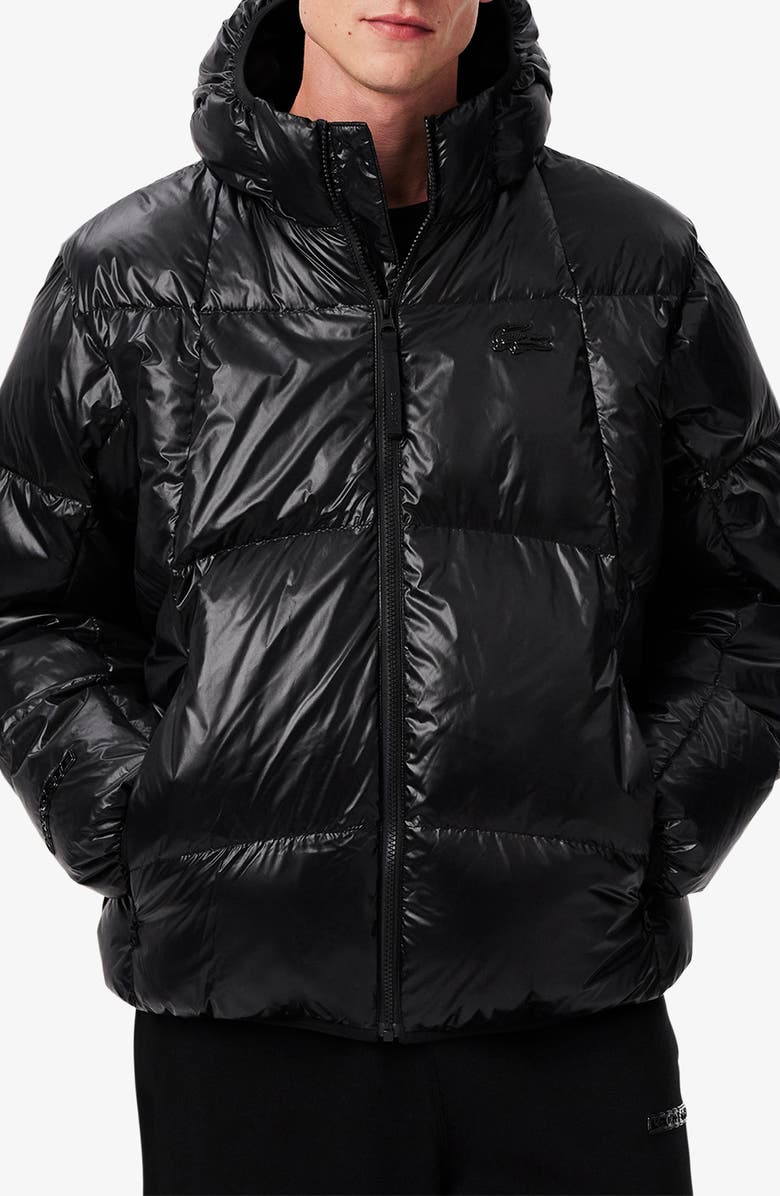 Lacoste Water Repellent Down Short Puffer Jacket, Main, color, 