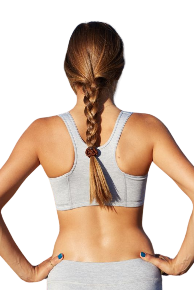 Half Moon High-Impact Sports Bra, Main, color, Grayscale