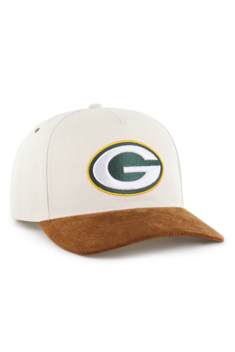 Men's Carhartt x '47 Natural/Brown Green Bay Packers Undyed Relaxed Hitch Adjustable Hat, Alternate, color, Natural