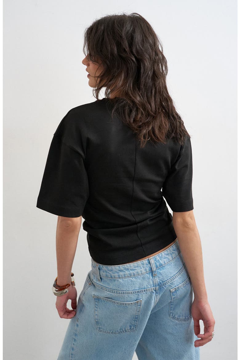 Drawstring Hem T-Shirt, Alternate, color, BLACK
