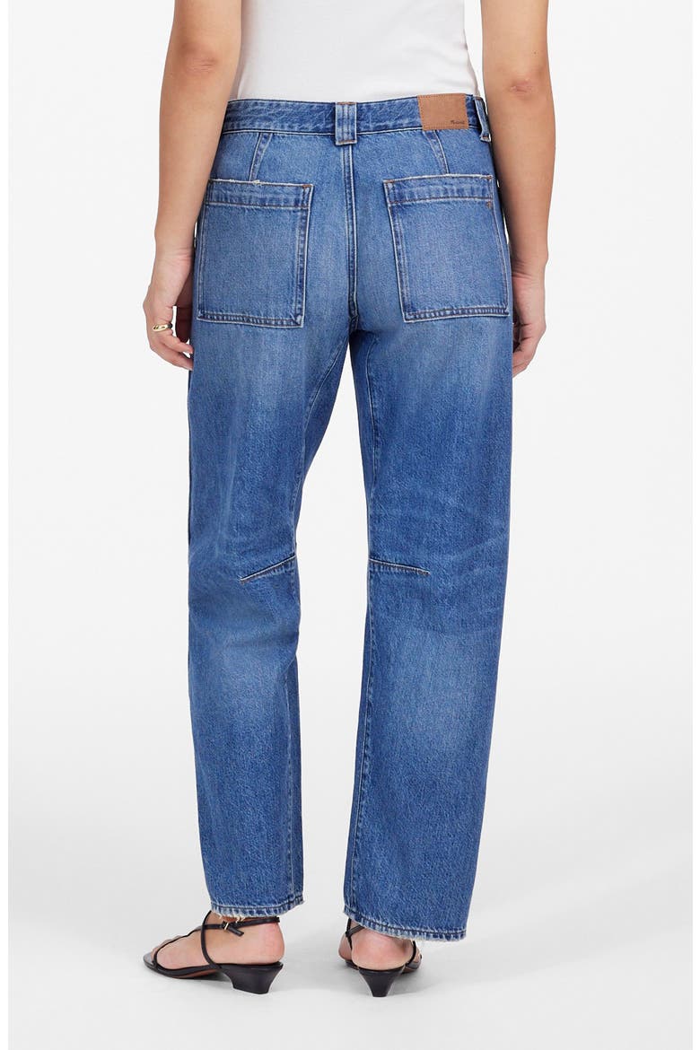 The Darted Utility Barrel Leg Jeans, Alternate, color, KINGSMARK WASH