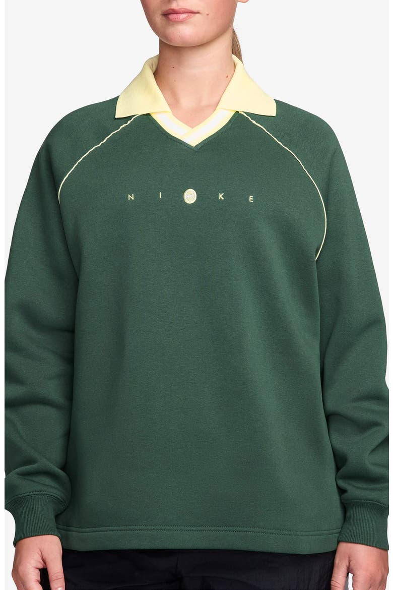 Sportswear Phoenix Johnny Collar Fleece Sweatshirt, Main, color, 323 FIR/ALBSTR