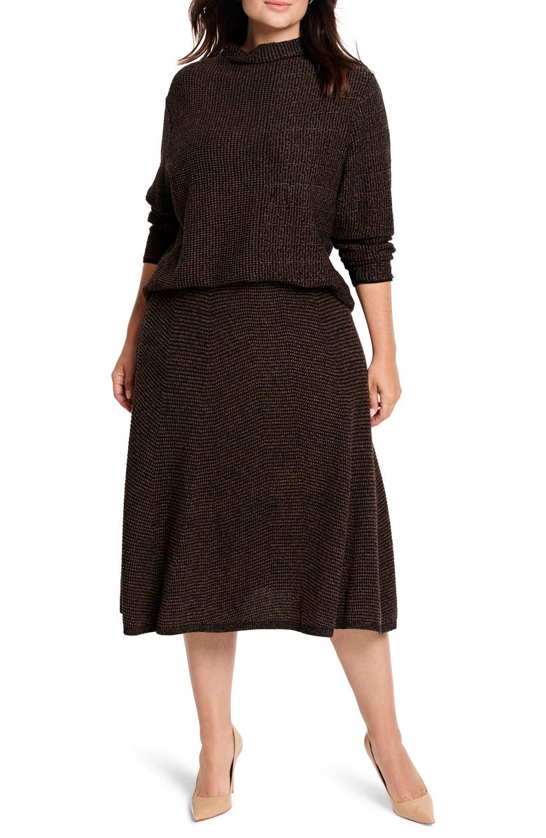 NIC+ZOE Pixel Funnel Neck Cotton Blend Sweater, Alternate, color, 