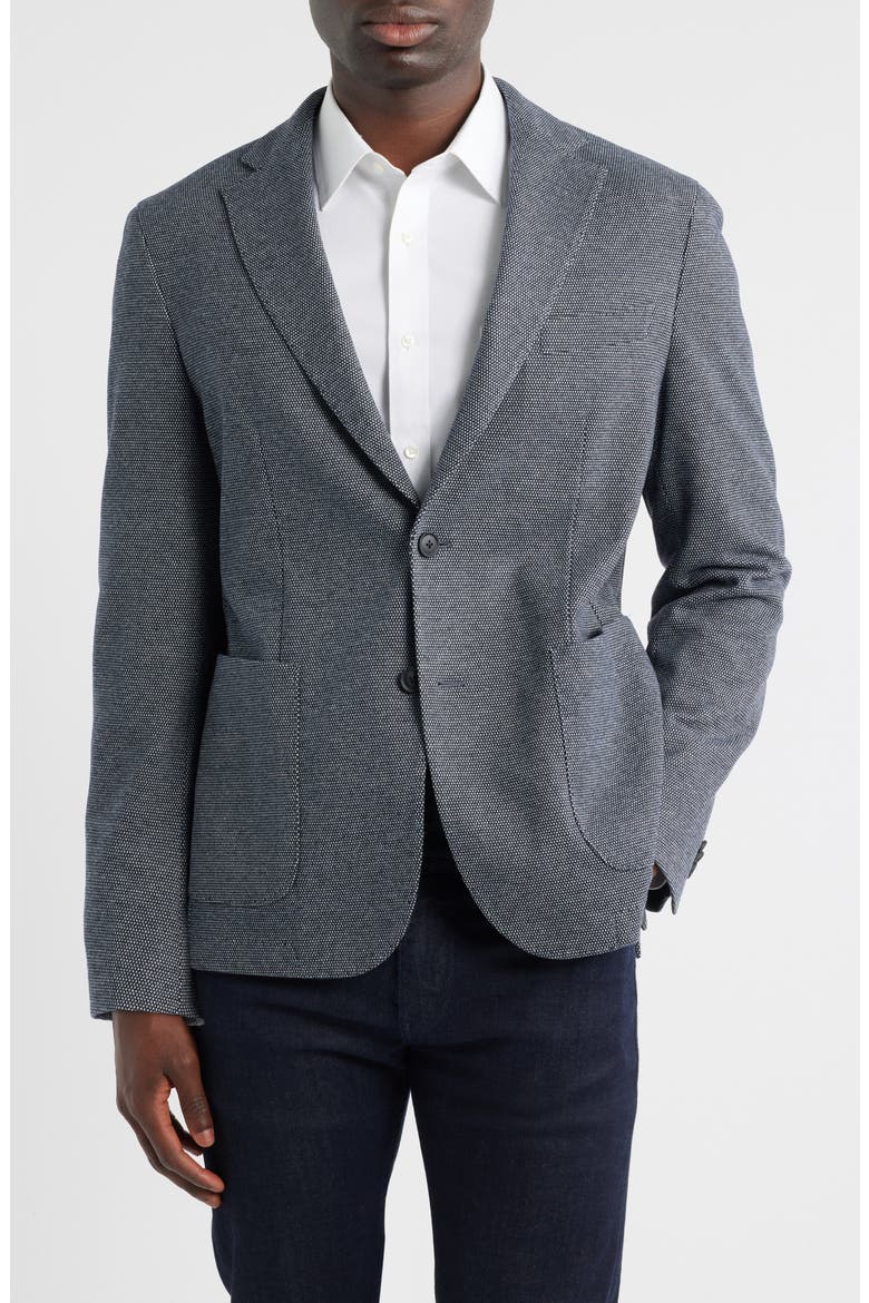Hanry Slim Fit Navy Microdot Knit Sport Coat, Main, color, DARK BLUE