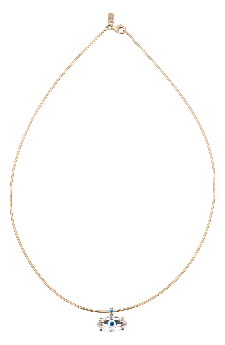 Bea Bongiasca Big Eye Pendant Necklace, Main, color, Clear